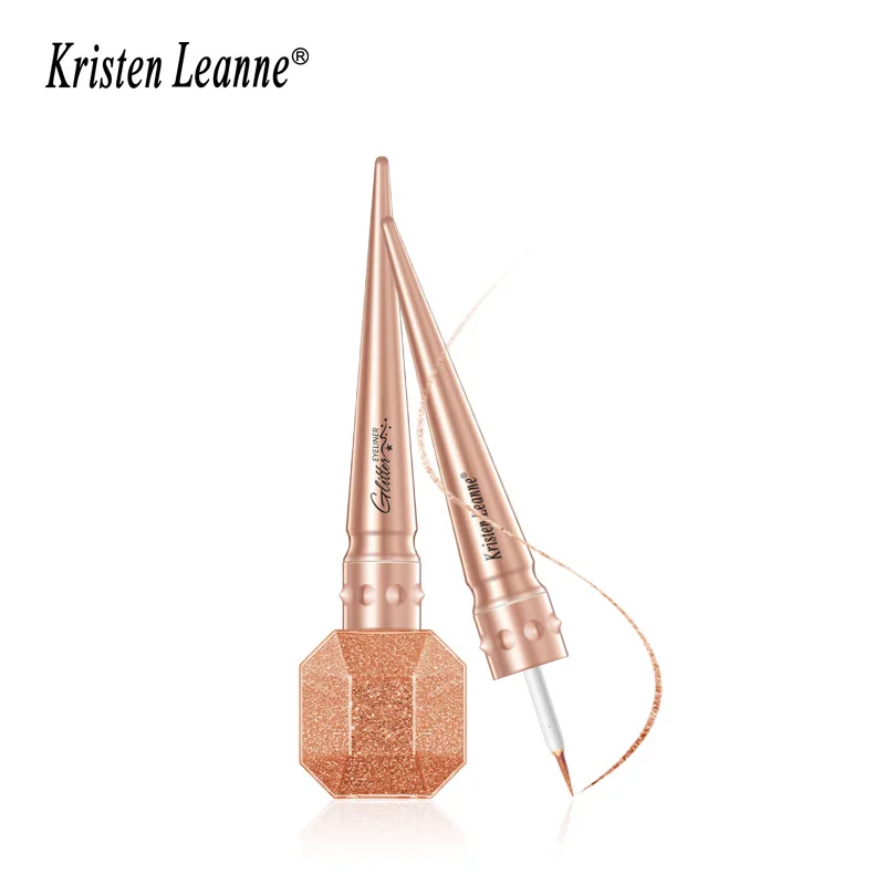 Kristen Leanne อายไลเนอร์ของเหลวแวววาว12สีประกายแวววาวอายไลเนอร์แบบแฟชั่นกันน้ำติดทนนาน