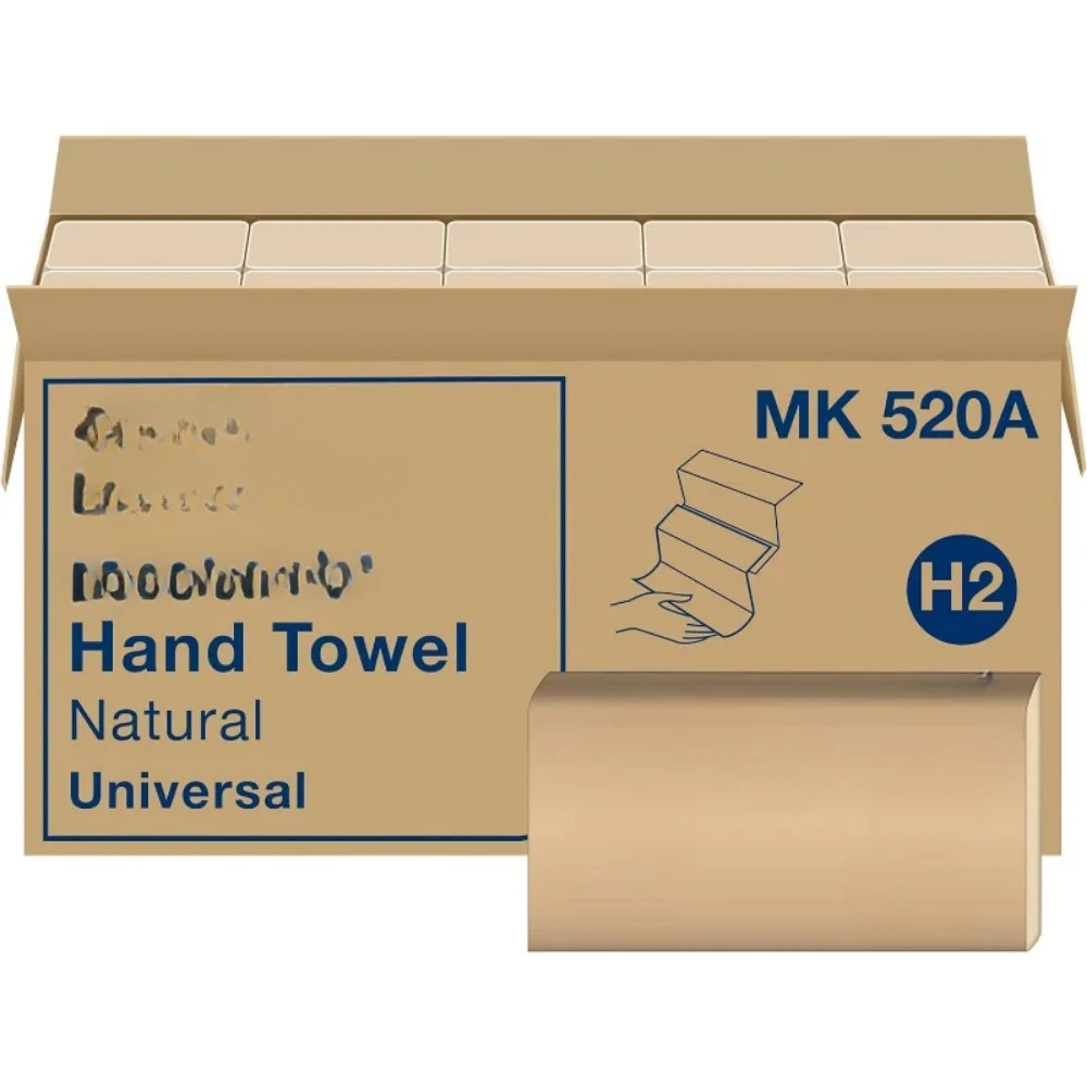 Hand Towel Natural H2, Universal, Recycled Fibers, 16 x 250 Sheets, MK520A