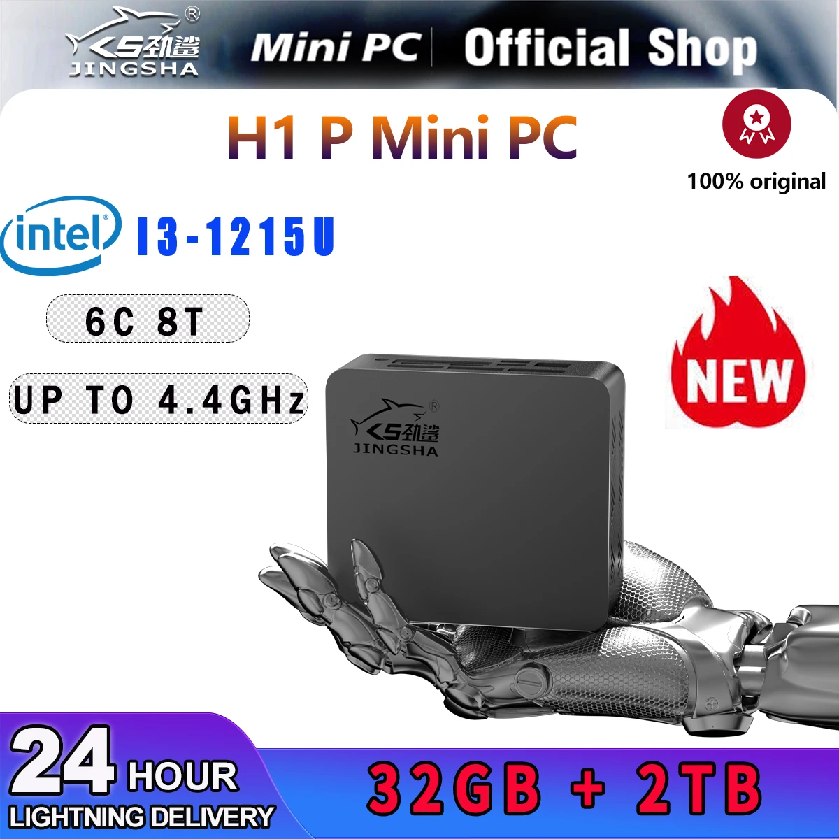 JINGSHA Mini pc i3 1215U 12th CPU 6C/8T Complete Gaming Mini Computer WIFI6 BT5.2 Windows 10 11 Pocket pc Desktop Computer PC