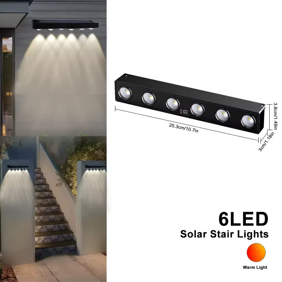 4/6/8 LED Outdoor LED Solar Wall Sign Light Garden Landscape Light Waterproof Bright Solar Address Lights Waterproof Yard Street