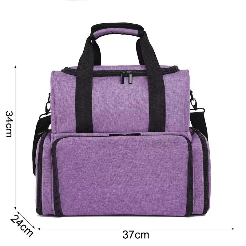 Draagbare 3 Laags Nagellak Opbergtas Organizer Dames Reis Etherische Olie Opbergdoos Multifunctionele Opslag Schoudertas