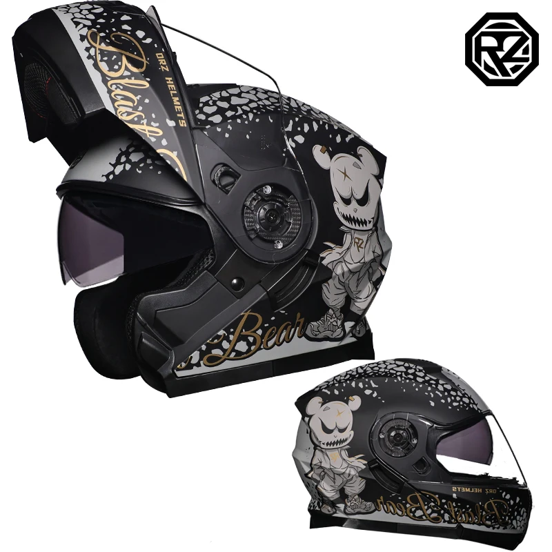 

Orz-162 Motorcycle Helmet, Unisex Half-Full Face Motorcycle Travel Helmet, All-Weather Thermal Protection for All Seasons