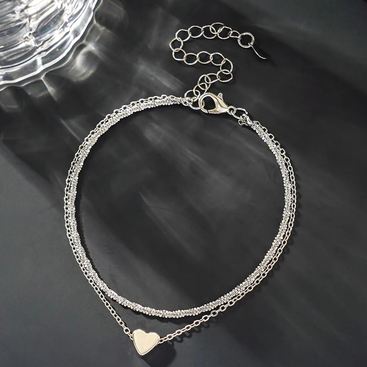 Neue Fußkettchen-Armbänder aus 925er Silber mit CZ für Damen und Mädchen, trendiger wasserdichter Zirkon-Charm, zierliche Schichtkette, Fußkettchen, Schmuck, Geschenke
