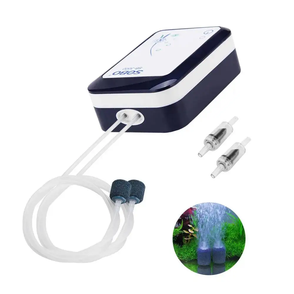 SOBO SB-3000 SB-4000 AC DC Dual Power Air Pump Rechargeable Aquarium Fishing Oxygen Pump