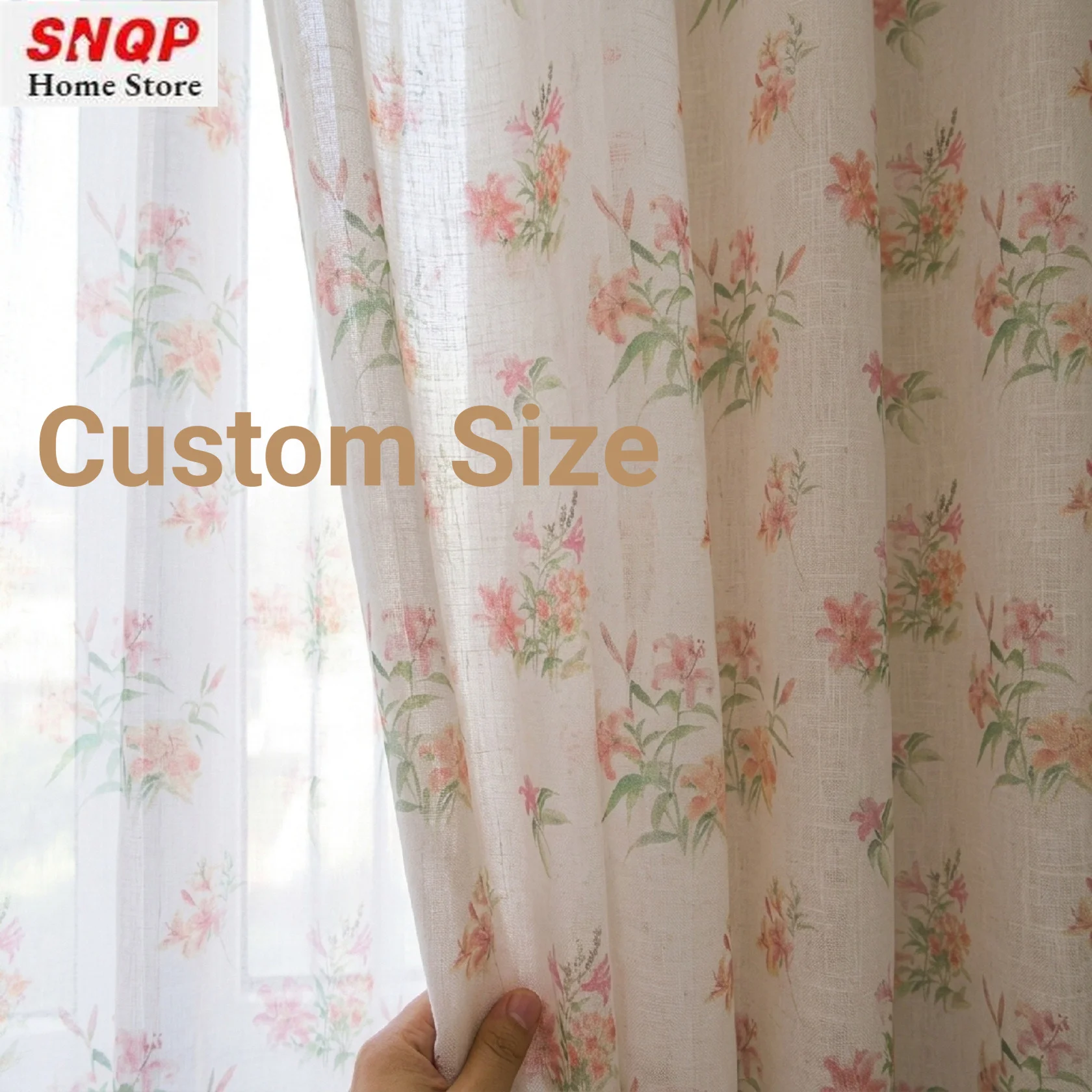Pastoral Style New Chinese Style Linen French Style Custom Size Sheer  Luxury Curtains for Living Dining Room Bedroom