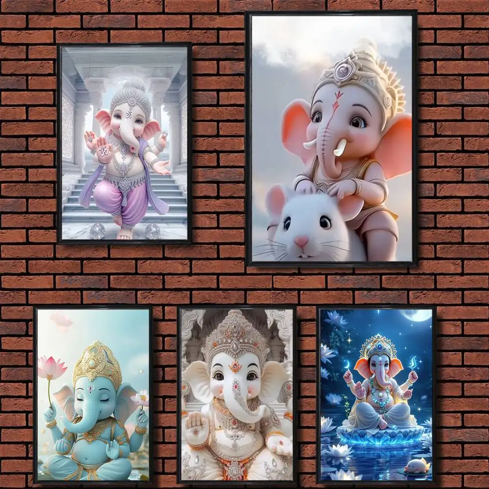 

E-Elephant God COOL GaneshS Wall Art Anime Canvas Painting Poster For Living Room Decoration Picture Home Decor
