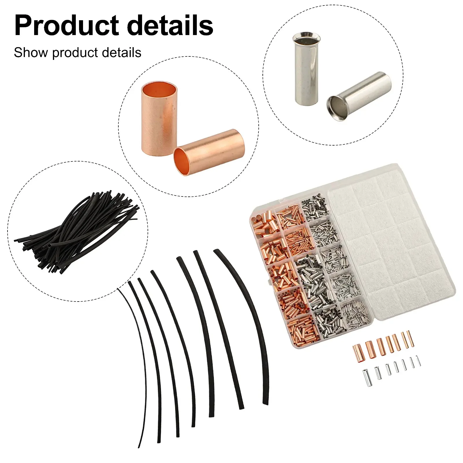 

Premium 970pcs Wire Connector Kit with Copper Terminals and Adjustable Length Heat Shrink Tubing for Enhanced Wiring