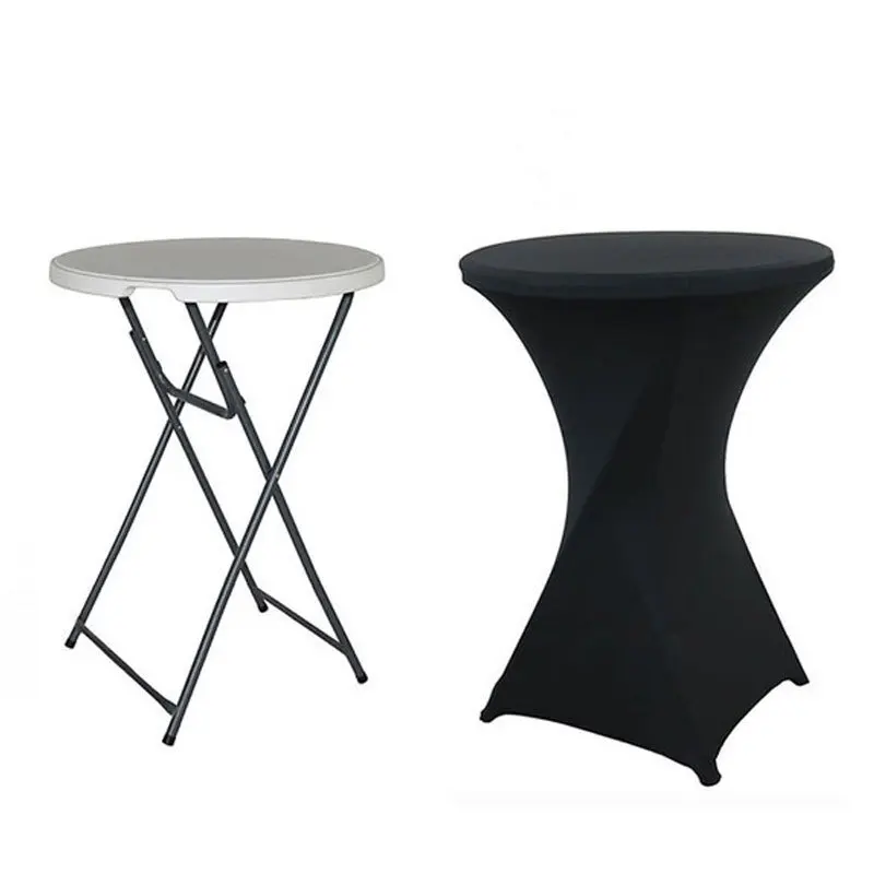 Elastic Table Cover Bar Counter&dining&bar Banquet Tablecloth Cocktail Round Tulle Table Skirt  Sweet Table Decoration  плинтус