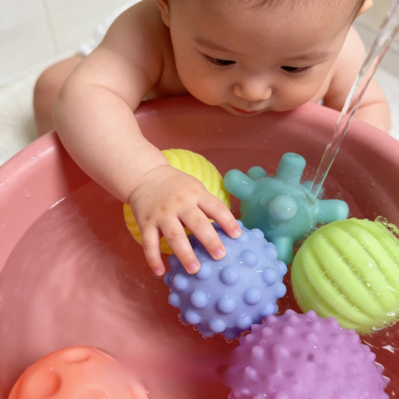 Juego de 6 Pelotas Texturizadas para Desarrollar el Sentido Táctil, Juguetes de Pelota para Bebés, Pelotas de Entrenamiento, Pelotas Suaves de Masaje, Regalos para Niños