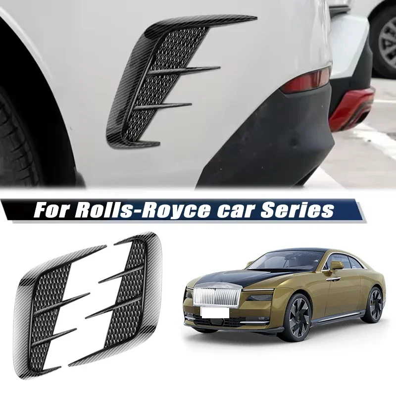 Carbon Fiber Car Fender Trim Car Sticker Shark Gills Simulation Side Intake Body Sticker Accessories For Rolls-Royce Car Series