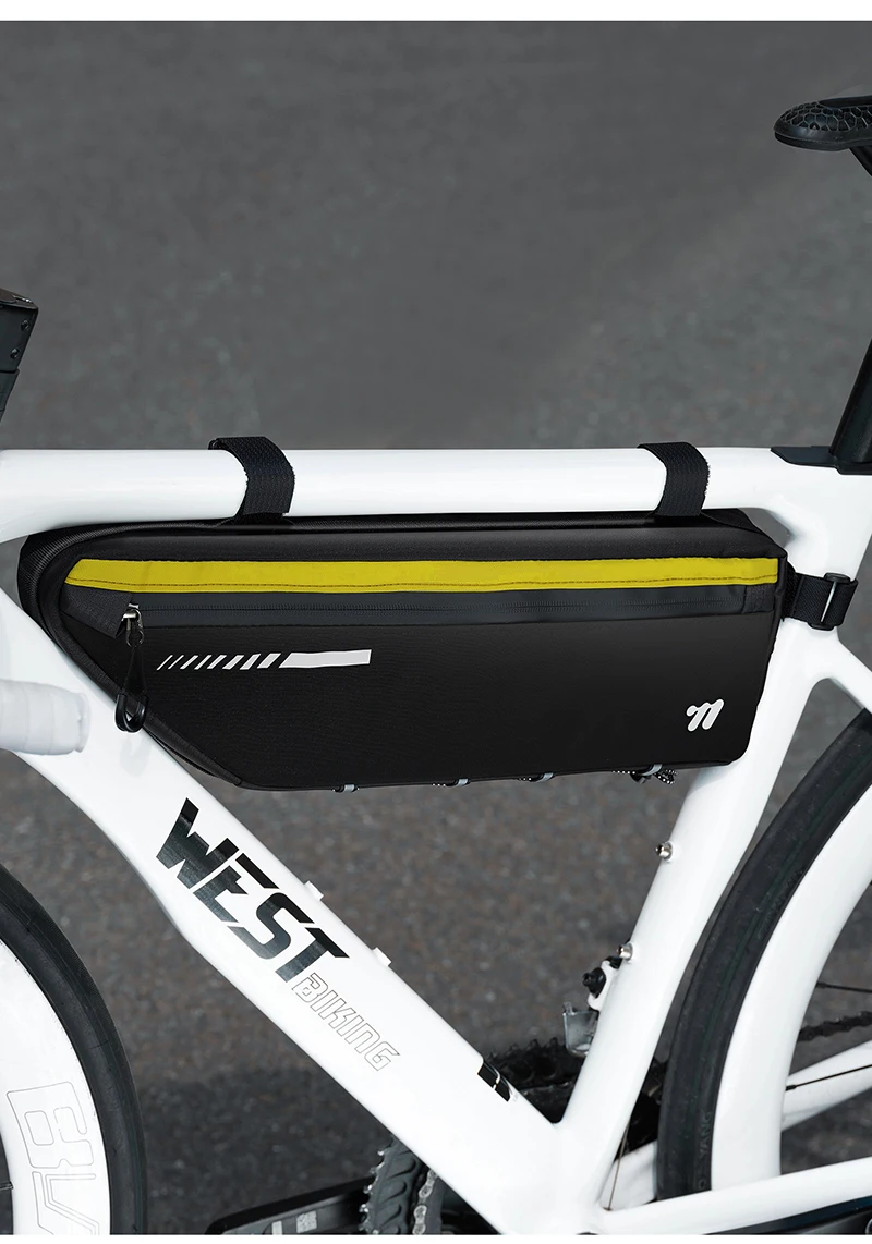WEST BIKING 2,6L Fahrrad-Oberrohrtasche Große Kapazität Kratzfest Wasserdicht Fahrradrahmentasche MTB Rennrad Zubehör – Detail 16