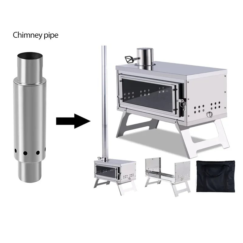 

Outdoor Fire Wood Stove Chimney Pipe Portable Stainless Steel Home Camping Tent Stove Pipe Accessories Hand-rolled Smoke Pipe