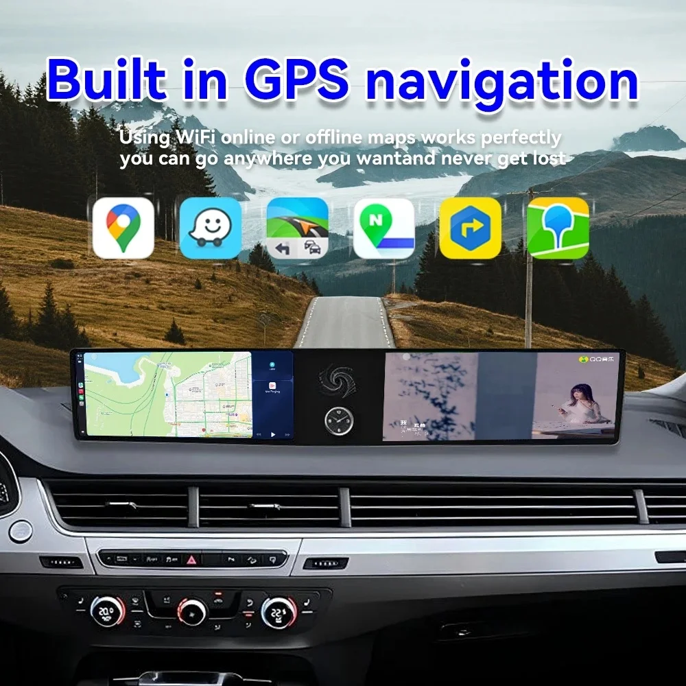 

12.3" Dual Screen Auto Multimedia Radio Receiver For Audi Q7 2016-2020 Carplay Android 13 Car Stereo GPS Navi Player Head Unit