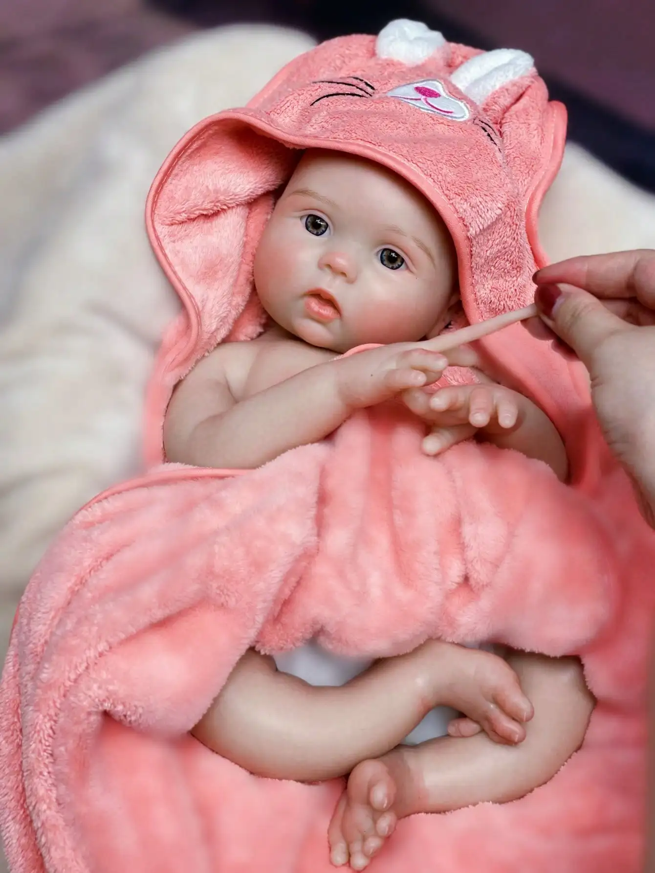 18 นิ้วเหมือนจริง Handmade Bebe ซิลิโคน Reborn ตุ๊กตา Handmade 3D ทาสีตุ๊กตาทารกแรกเกิดสําหรับของขวัญวันเกิดเด็ก