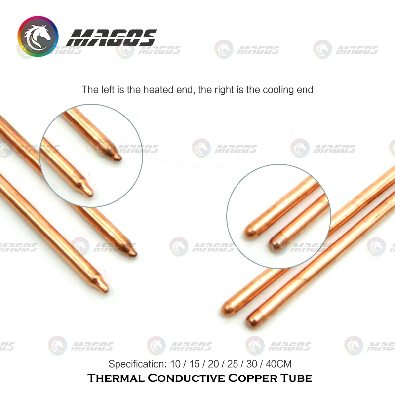 Full Copper Cooling Tube Tubing For Computer Laptop Notebook Radiator Heat Pipe Flat or Round Shape 100/150/200/250/300/400mm