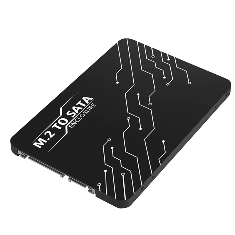 

M.2 Adapter To 2.5 SATA Enclosure, B & M Key SATA Based NGFF SSD Converter To SATA 3.0 Card Black Support 2230 2242 2260 2280