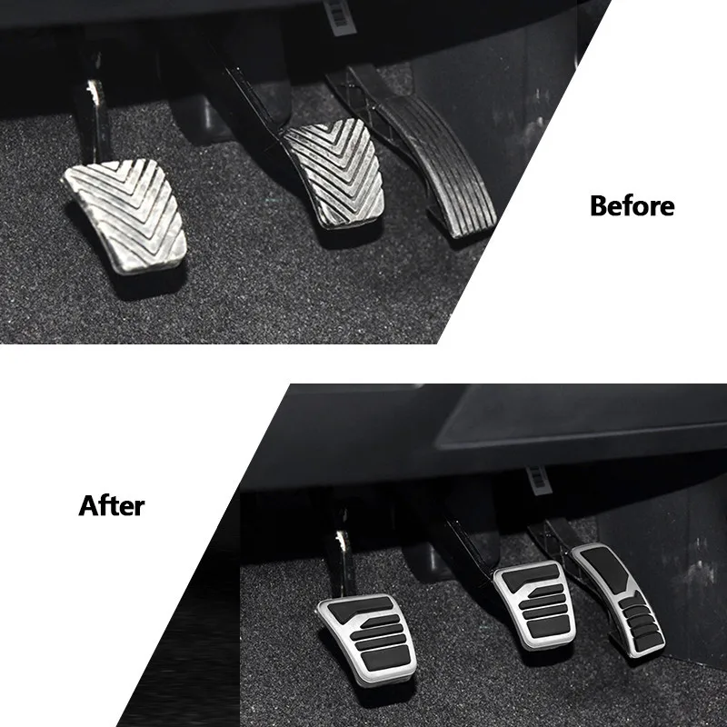 Car Foot Pedals For Mitsubishi Outlander Airtrek Montero Peugeot 4007 CU GF GN 2001~2021Stainless Steel No Drilling Pedal Cover