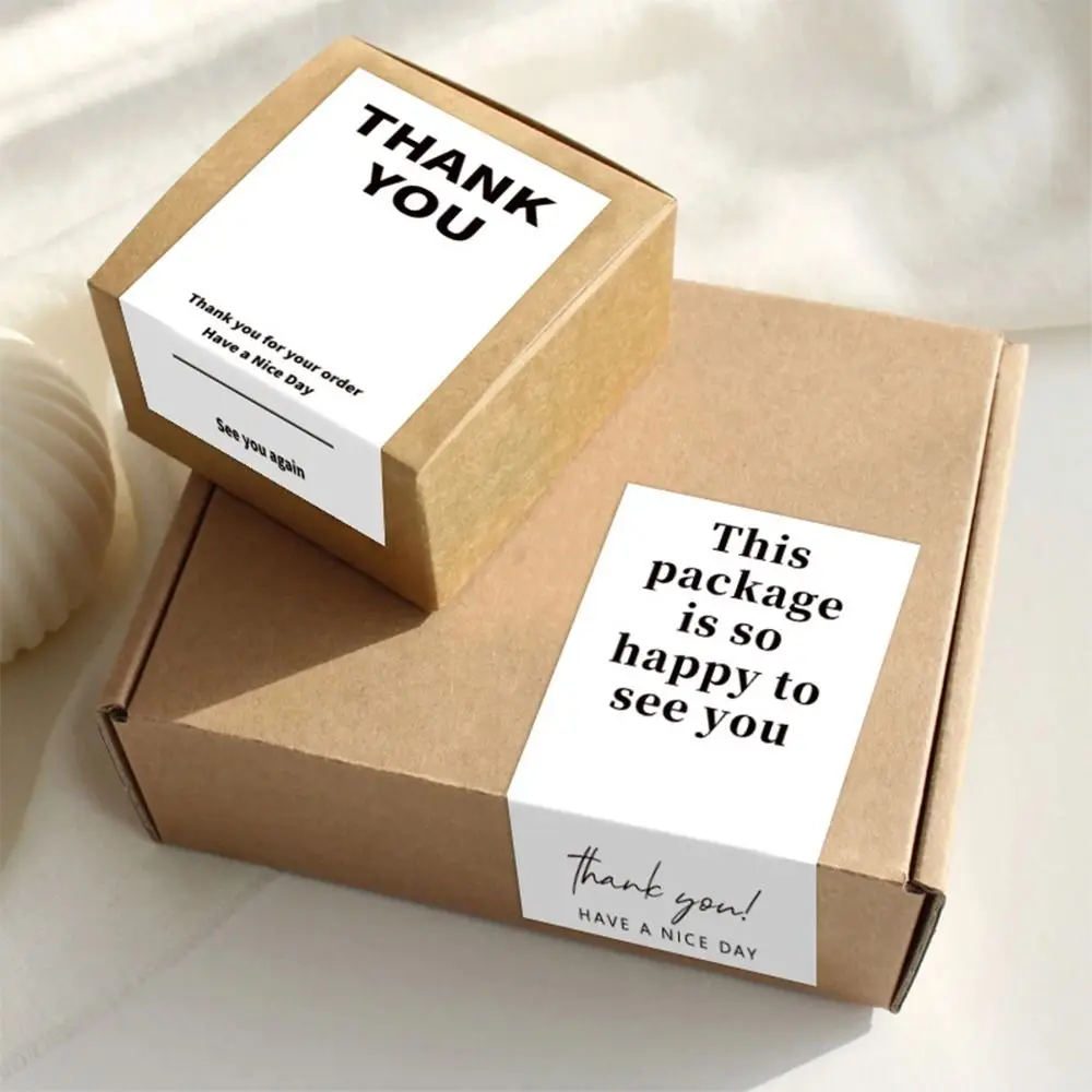 50PCS White Thank You for Your Order Stickers Commodity Packaging 5.4*9cm Flower Sealing Labels Wedding Favors - view 4
