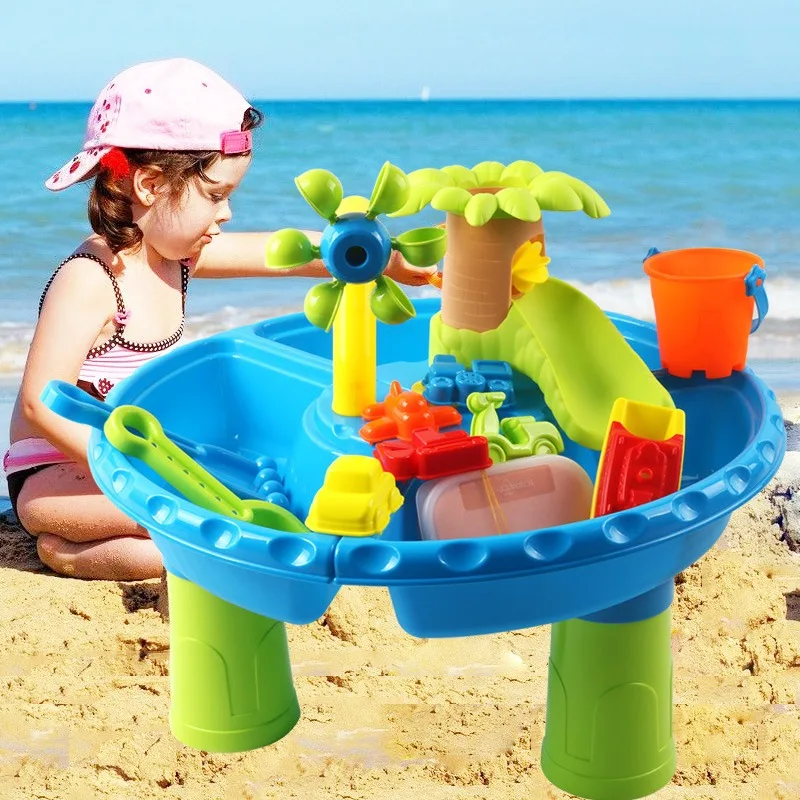 

Kids Sand and Water Table Toy Outdoor Beach Toy Digging Sand Splash Water Tool Set Fun Sports Water Summer Beach Activity