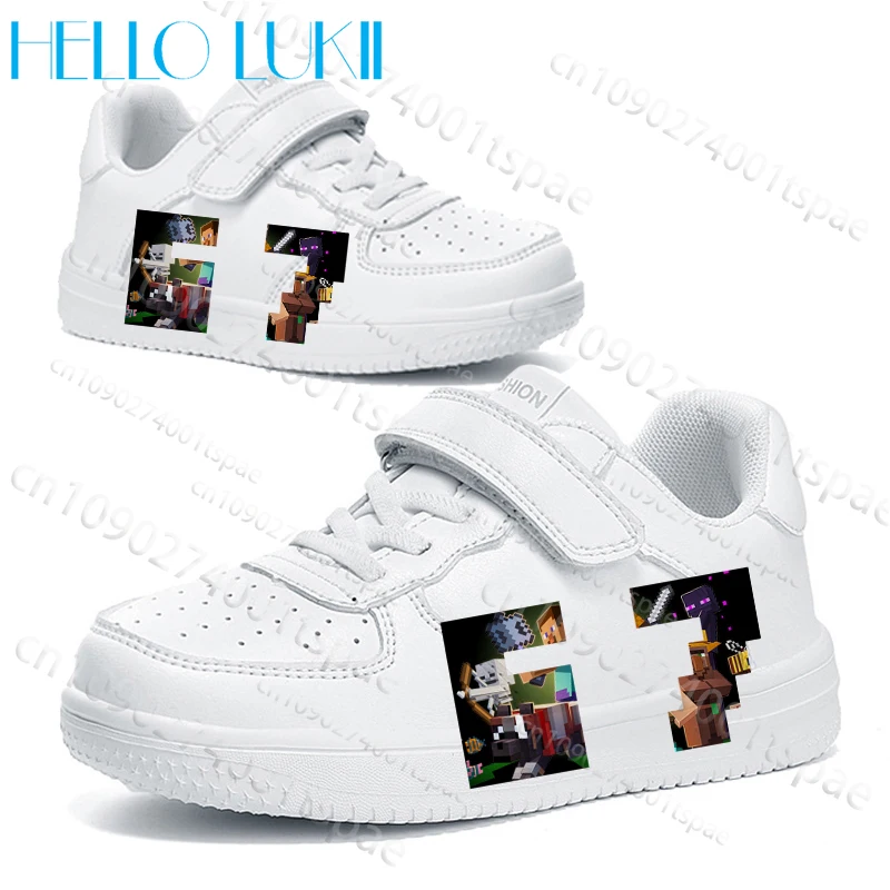 

Детские белые кроссовки 67 Miner Crafting Number Six Seven для мальчиков и девочек, удобные, прочные, нескользящие, для активного отдыха, размеры 28-40