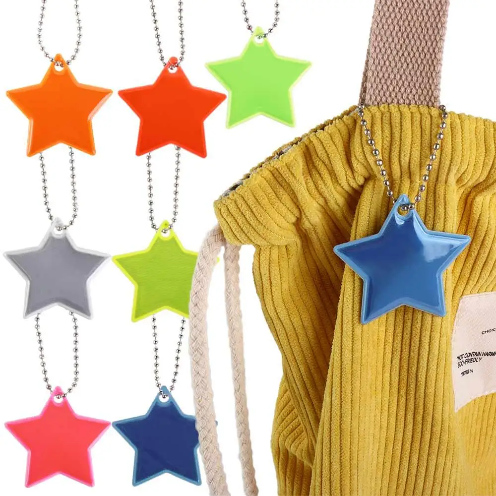 Chain Visible Safety Key Ring Night Traffic Safety Reflector Reflector Keyrings Reflective Bag Pendant Star Reflective Pendant