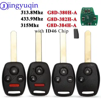 Jingyuqin 313,8/315/433,92 Mhz ID46 llave remota para Honda Accord Element CRV HRV City Odyssey Civic Car G8D-382H-A G8D384H-A /380H