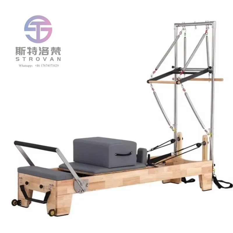 Best Selling studio clinical Maple Pilates Oak Machine Wood reformer half tower pilates reformer trapeze