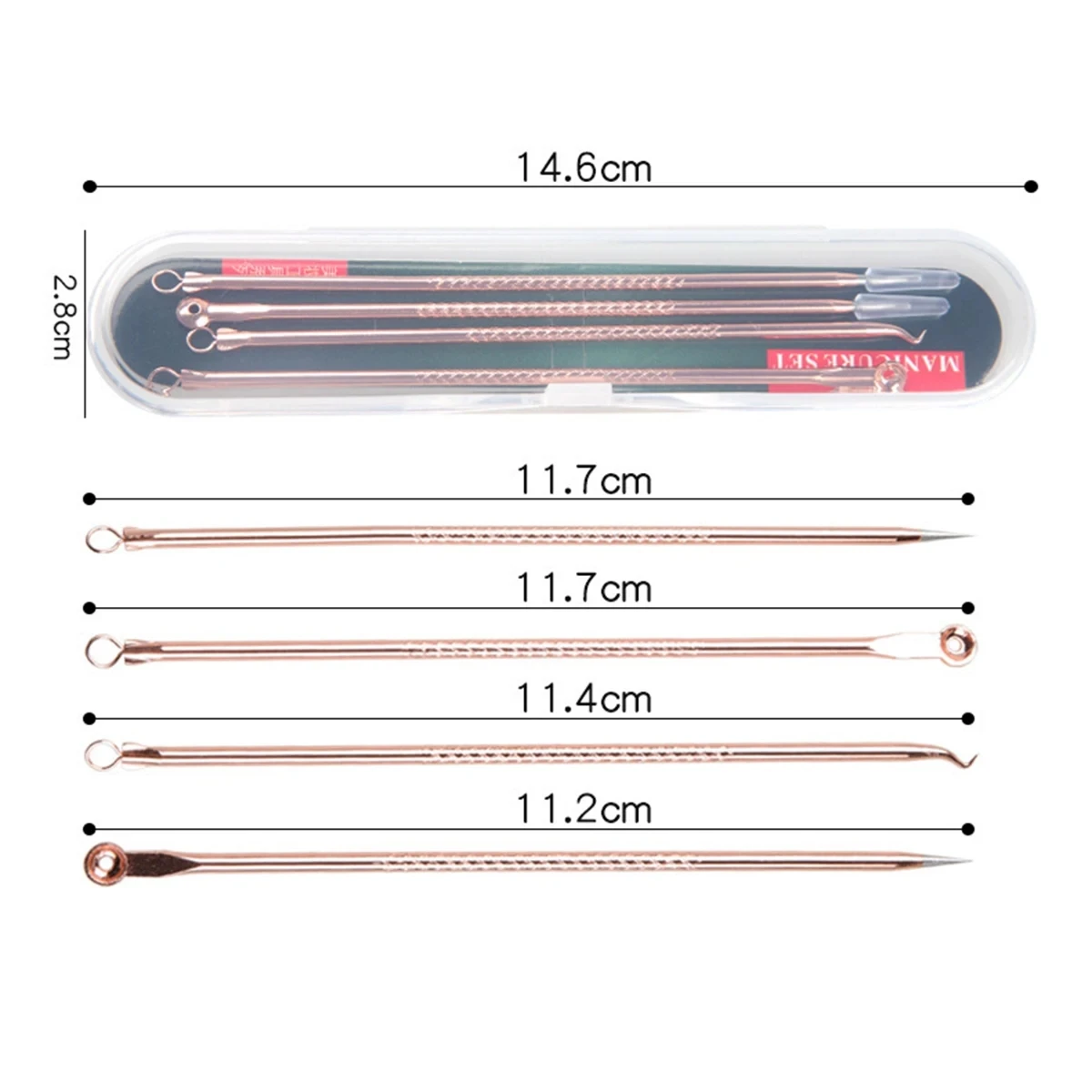 4ชิ้นสิวเสี้ยนสิวหัวดำตุ่มสิวจุดสิวอุปกรณ์ทำความสะอาดรูขุมขน