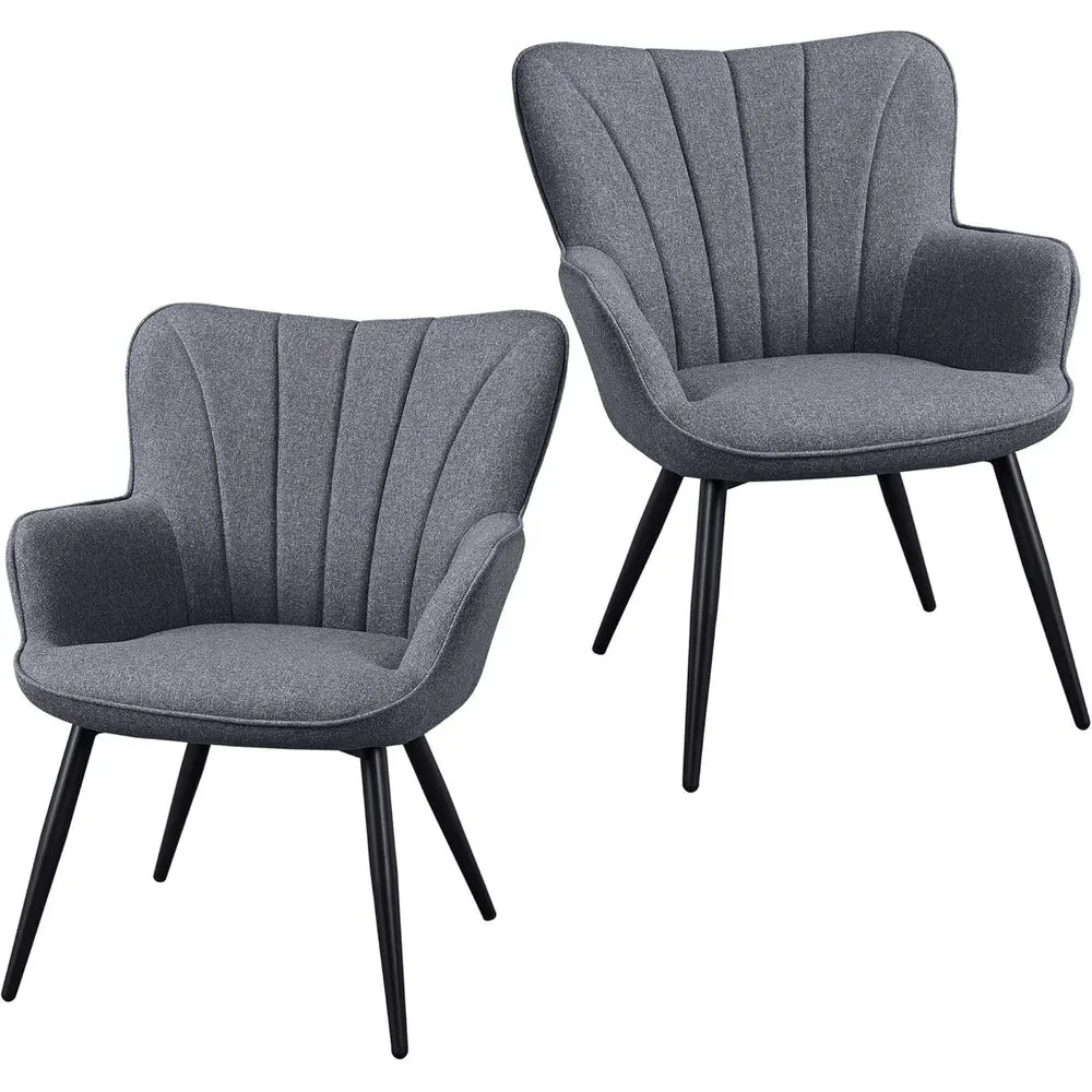 

2-Piece Dining Set with Armrest Chairs for Restaurant, Hotel, and Home Use in Gray