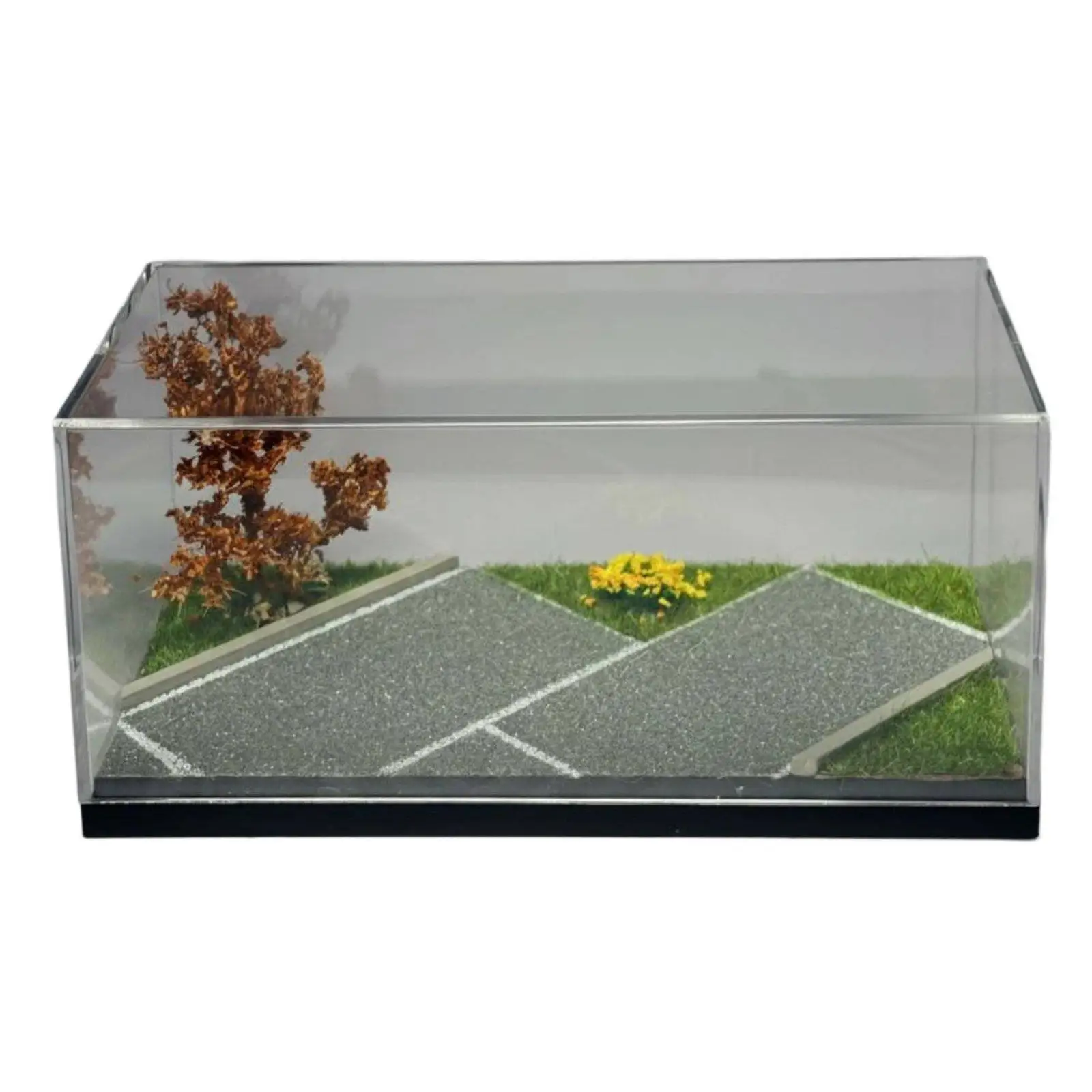 Model Car Garage LED Illumination Dust Shield Enclosure for Desktop Display