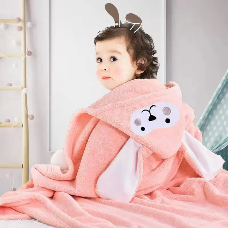 Thickened Bath Towels Cute Children Newborn Baby Super Soft Absorbent Pure Cotton Hooded Cloak Bath Towel Can Be Worn Blanket