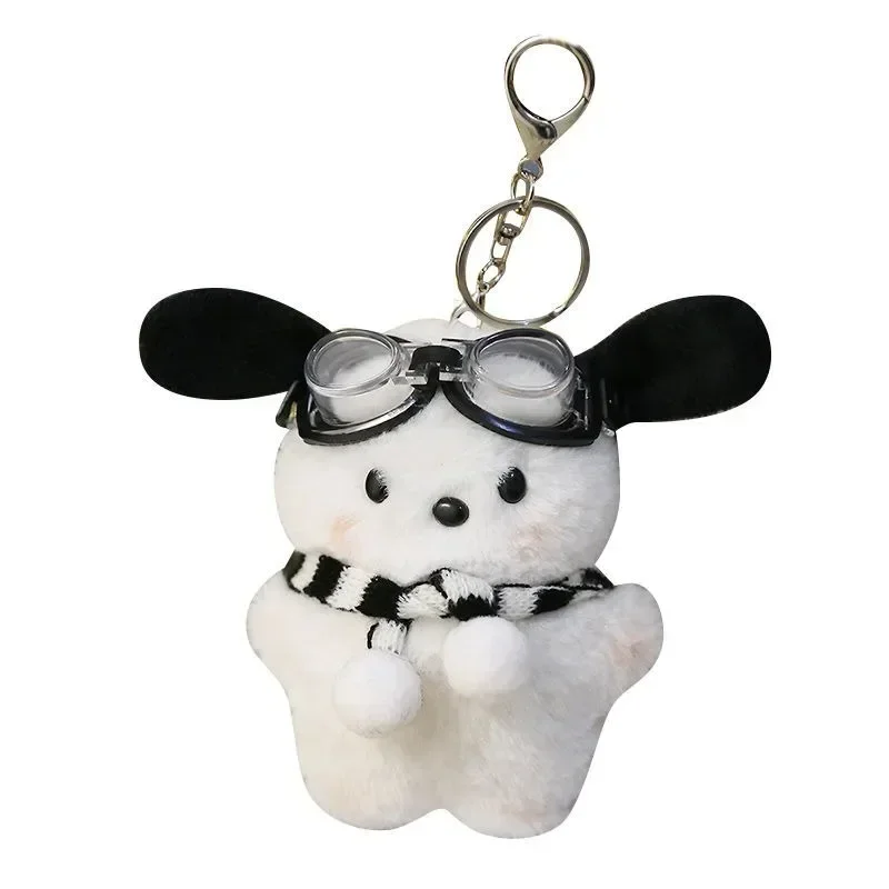 Kawaii Sanrio Pilot Pochacco Portachiavi in peluche Borsa stile Instagram appesa bambola di peluche zainetto ciondolo cucciolo regalo per bambini