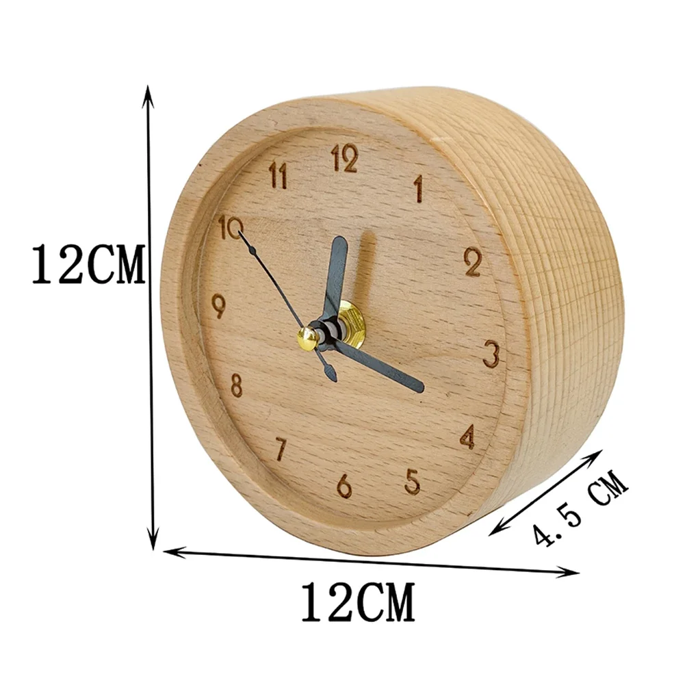 Solid Wood Silent Table Clock For Elegant Home, Office, For Living Room Or Bedroom Decoration Desktop Ornaments