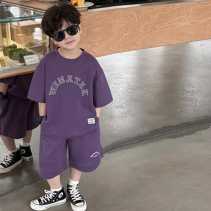 Nuovi bambini Estate Ragazzi T-shirt Pantaloncini Vestito Bambini medi e grandi T-shirt a maniche corte Vestito Abbigliamento estivo per bambini