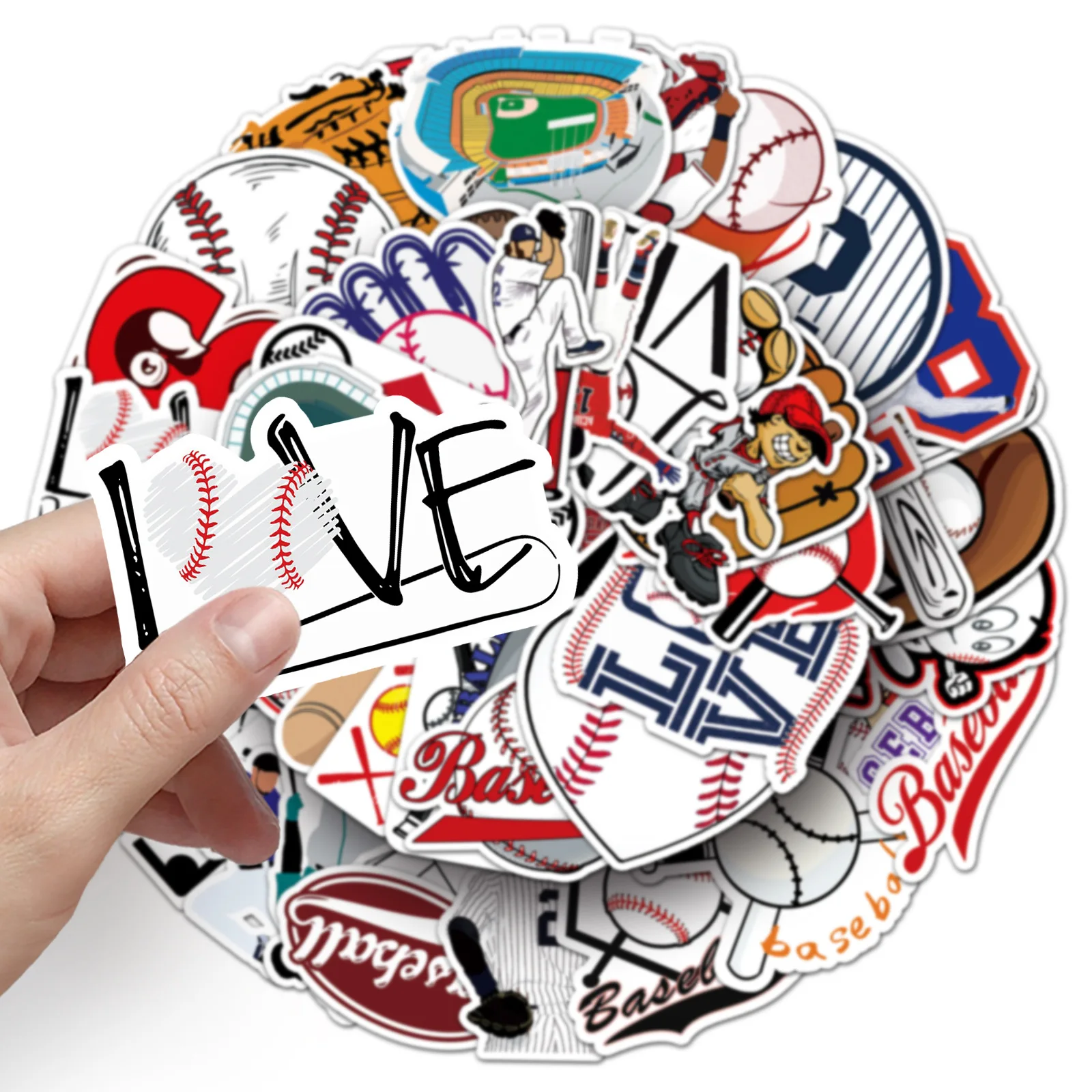 

50PCS Sports Baseball Cartoon Graffiti Stickers Waterproof Decals Kids Toy Personalized Decoration Mobile Phone Case Diary