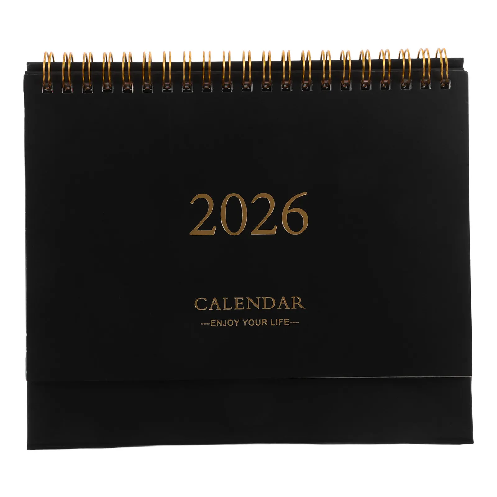

Small Minimalist 2026 Desk Calendar Mini Standing Flip Monthly Planner Thick Paper Black Office Desktop Decoration