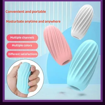 Erkekler için Masturbators Mini Masturbator fincan yumuşak erkek egzersiz Penis masaj seksi cep kedi oral oyuncak vajina yetişkin mal 18 +