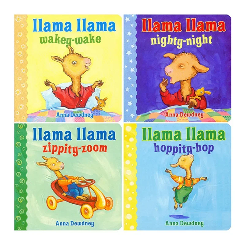 4Books set Llama Llama's Little Library, Baby Children's books aged 1 2 3 4, English picture Board book, 9780670016488