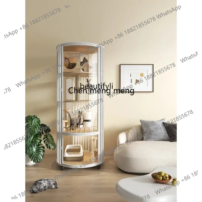 ss 26 Panoramic Super Luxury Cat Villa Home Indoor Non-Occupied Small Apartment Cat Nest Cage House Cylindrical Villa