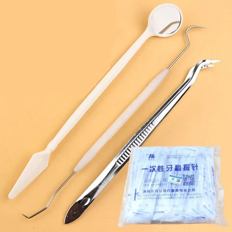 

Dental Disposable Explorers Tweezers Oral Mirrors Double Ends Probe Hook Oral Examination Instruments Dentist Surgery Tools