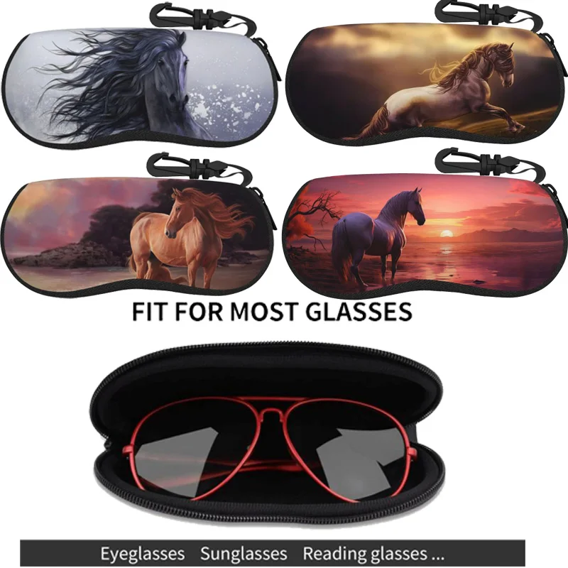 

Animal horse Glasses Box High-end Sunglasses Myopia Glasses Pressure Resistant Sunglasses Boxs Glasses Bags