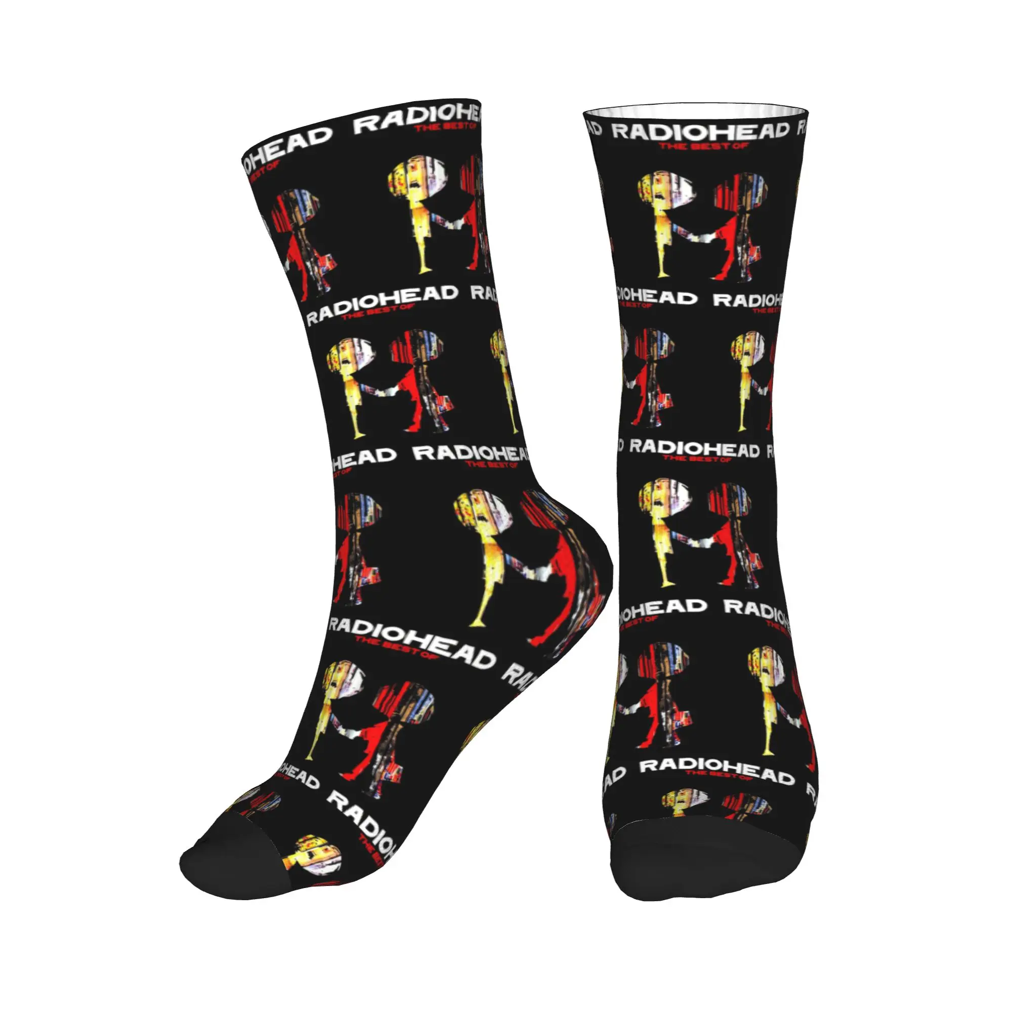 

All Seasons Radiohead Band Music Sport Middle Tube Socks Sweat Absorbing Crew Socks Fashion Stockings for Men Women