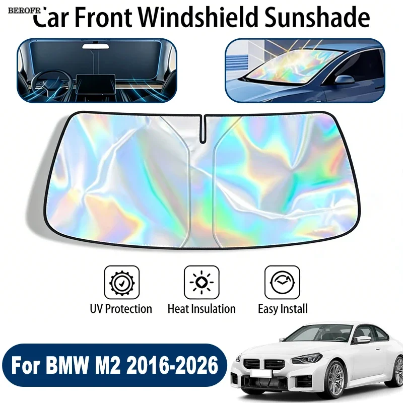 Windshield Sun Shade For BMW M2 2016-2026 Foldable UV Reflective Front Window Sun Protection Cover Accessories