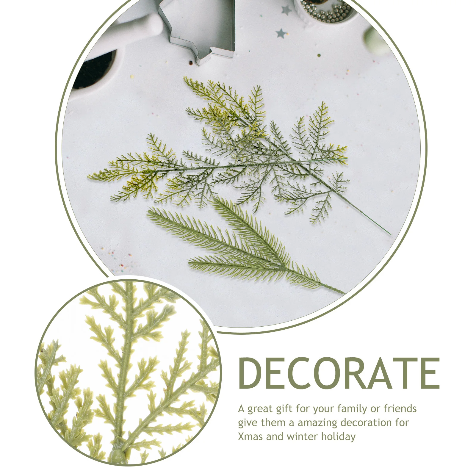 

10Pcs Christmas Tree Picks Artificial Pine Needle Branches for Holiday Wreath Garland Centerpiece Xmas Tree Ornaments