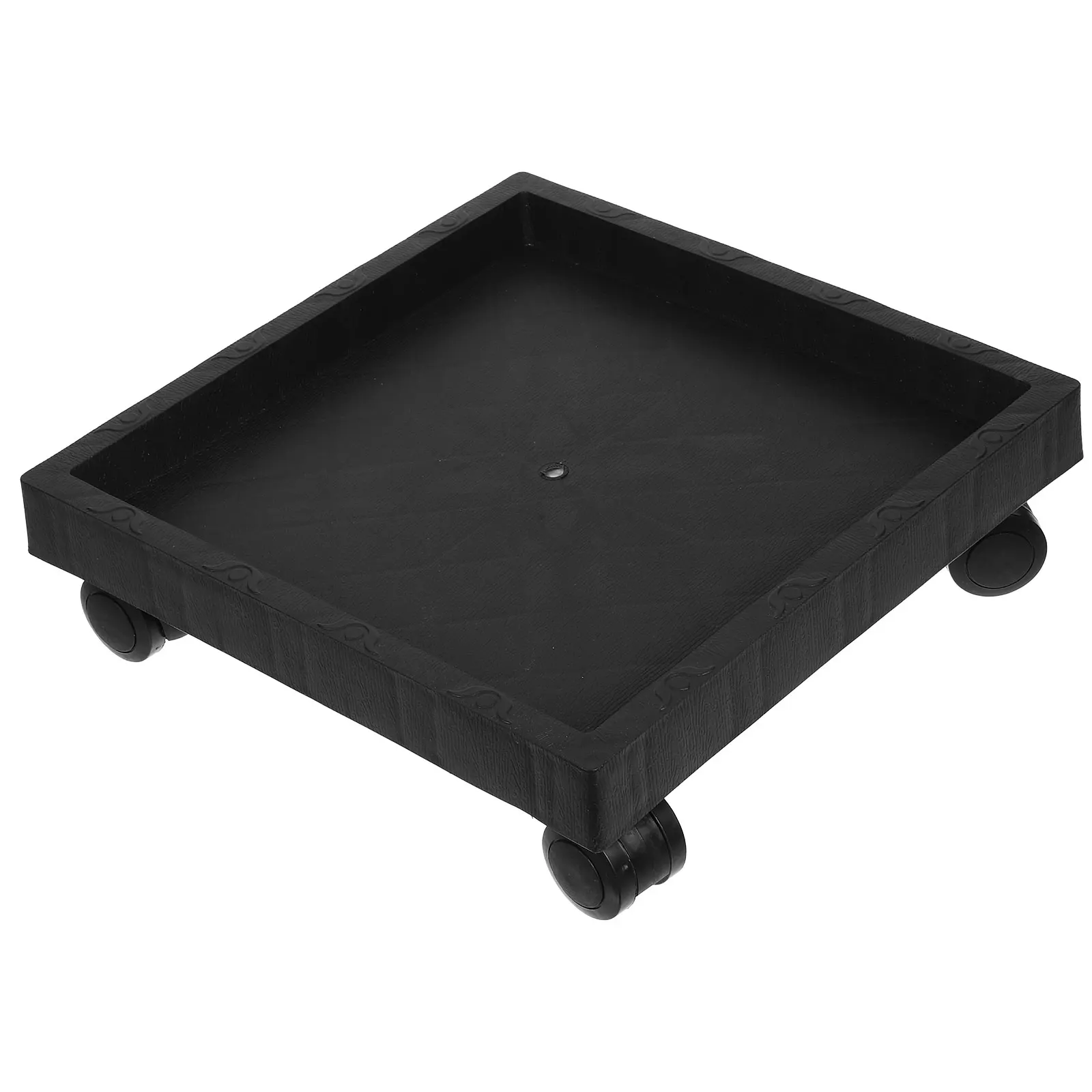 

Square Flower Pot Tray With Wheels Movable Plant Stand Durable Thickened Plastic Clean Design For Indoor Outdoor Use Rolling