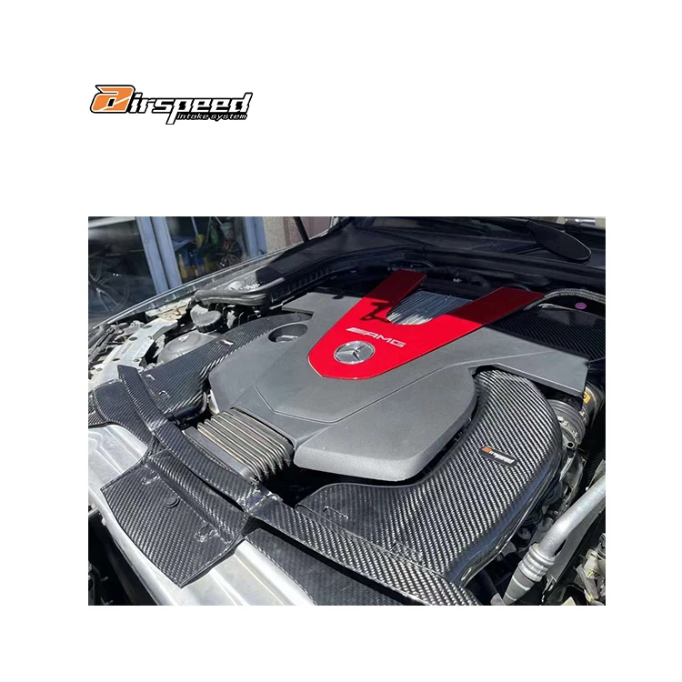 Airspeed Brand 100% Dry Carbon Fiber Cold Air Intake System Without the air Inlet for C43 GLC43 W205