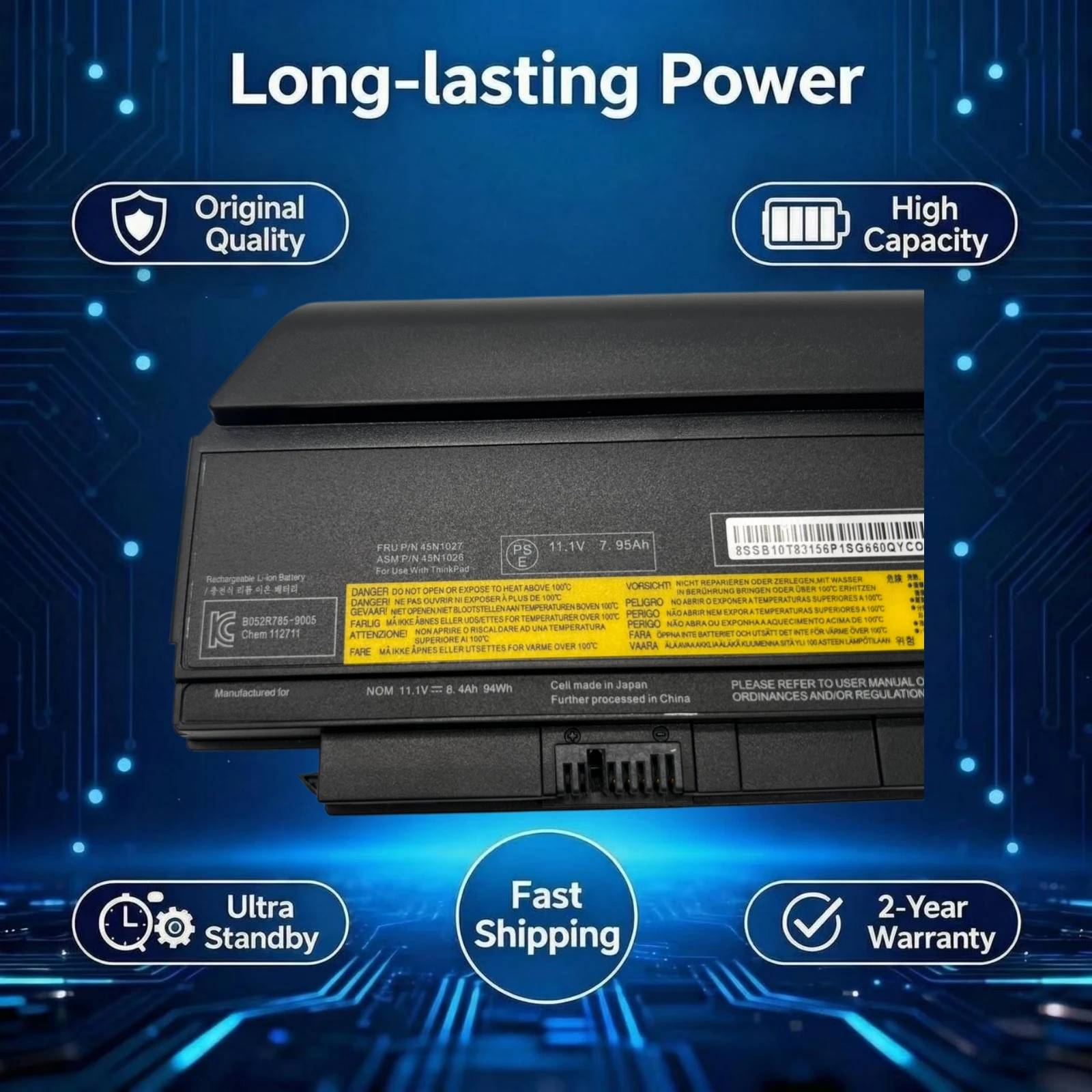 New Original 45N1024 45N1026 44++ 11.1V 94Wh Laptop Battery for Lenovo Thinkpad X230 X230I X230S 45N1029 45N1028 45N1022 45N1021
