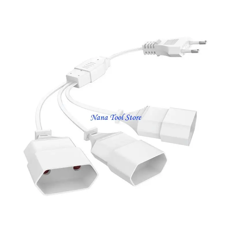 31GJ Multiple Device European Power Splitters Cord Triple Socket EU Plugs Adapters Cable