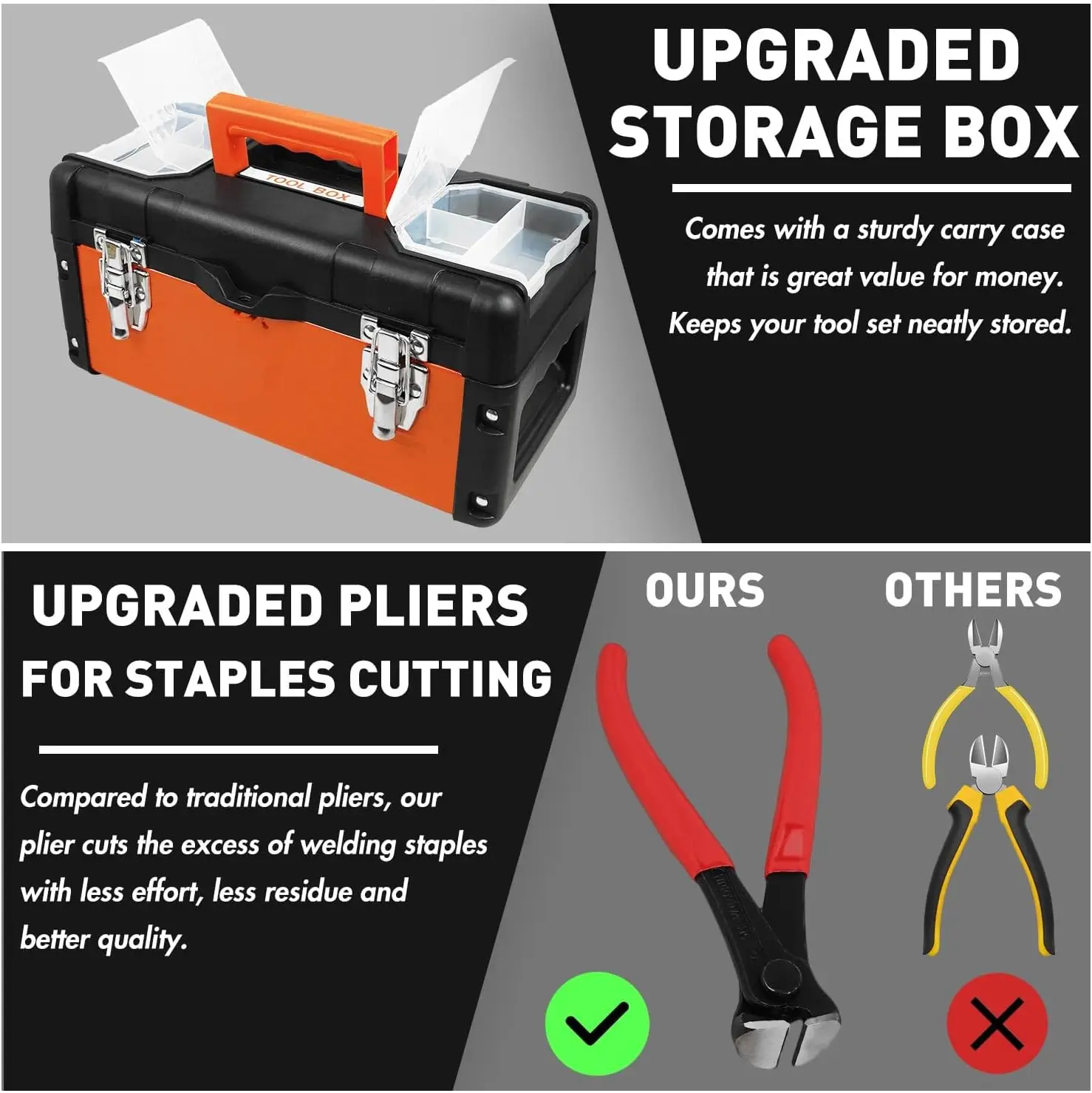 Plastic Welder Repair Kit, 5-Level Adjustable Power, Hot Stapler with Storage Box, 110V