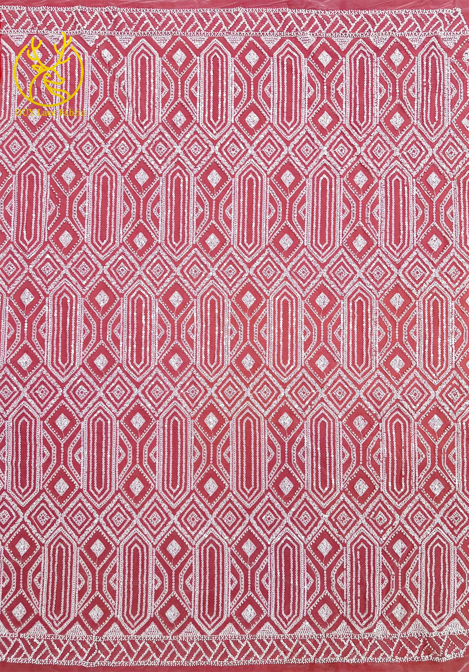 Gold Luxuriöser Afrikanischer Perlen-Spitzenstoff 2026 Hochwertiger Französischer Nigerianischer Mesh-Pailletten-Spitzenstoff für Party-Abendkleider Nähen – Detail 10